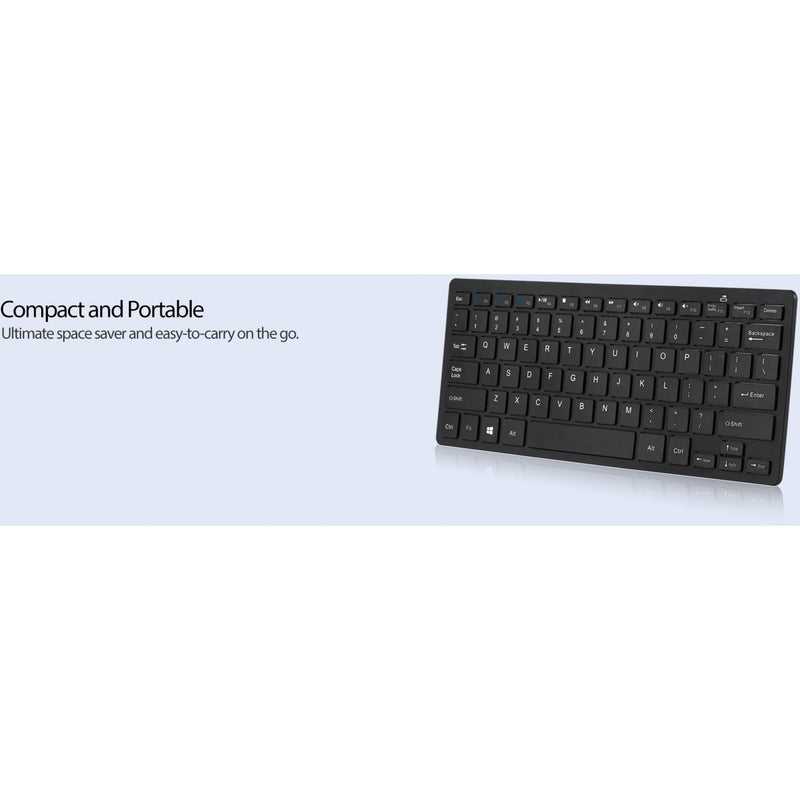 Lifestyle image of portable keyboard with text overlay