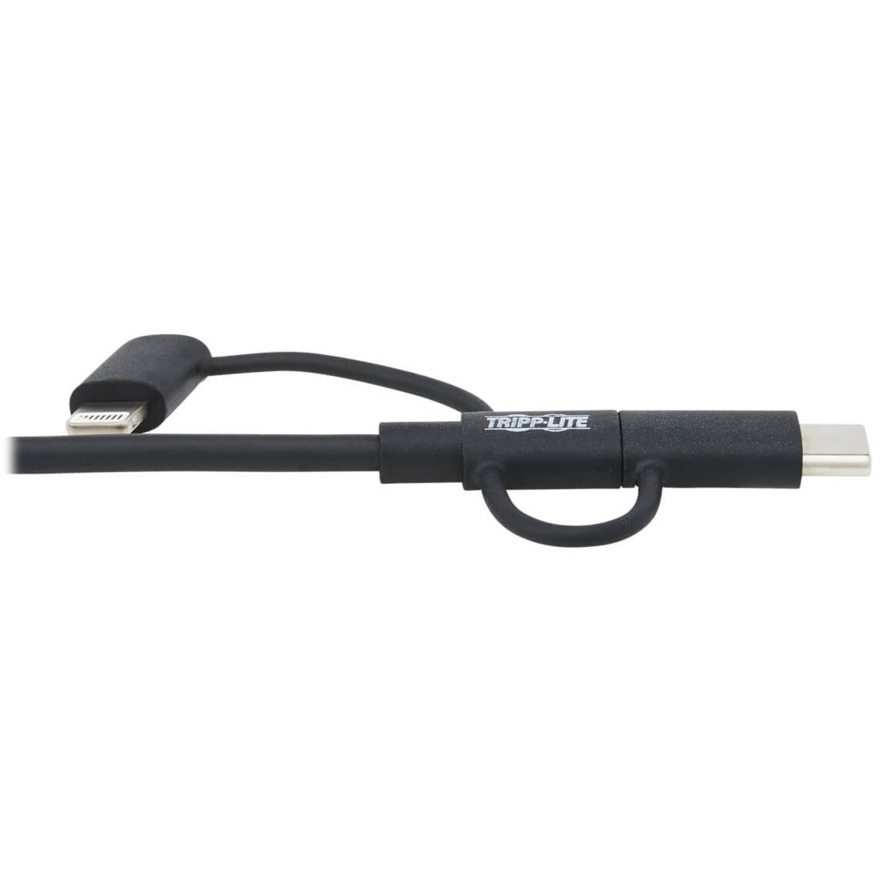 Tripp Lite M101-006-LMC-BK Cable de sincronización/carga USB-A a Lightning USB Micro-B y USB-C Negro 6 pies.