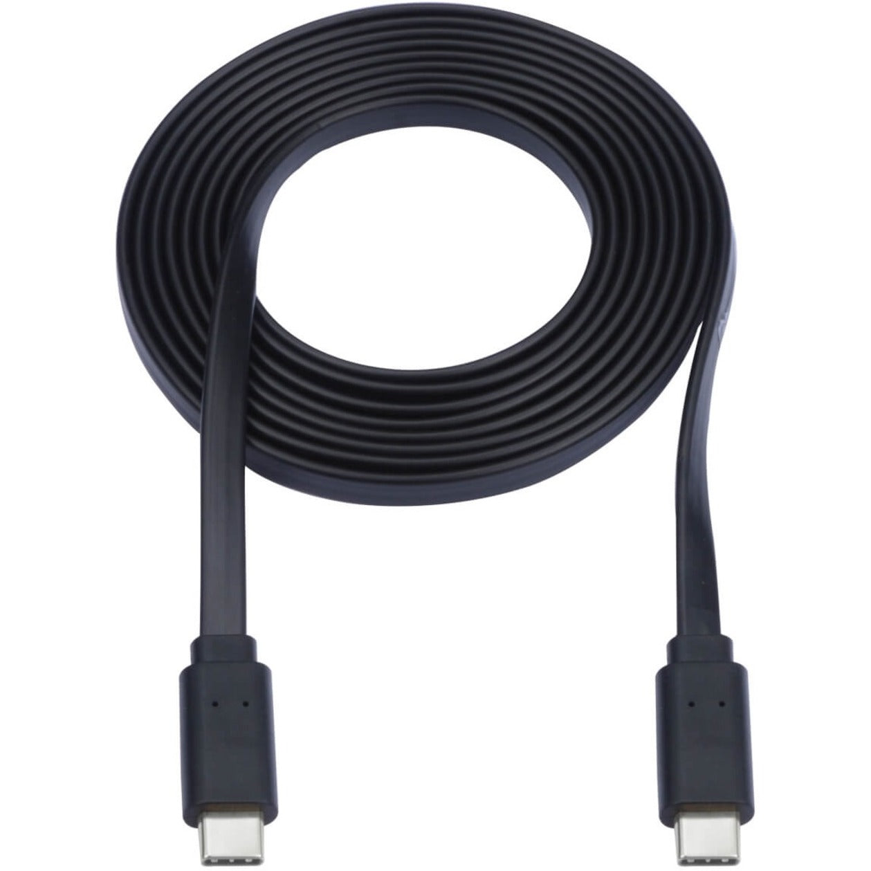 Full-length view of black flat USB-C cable showing tangle-resistant design-alternate-image2