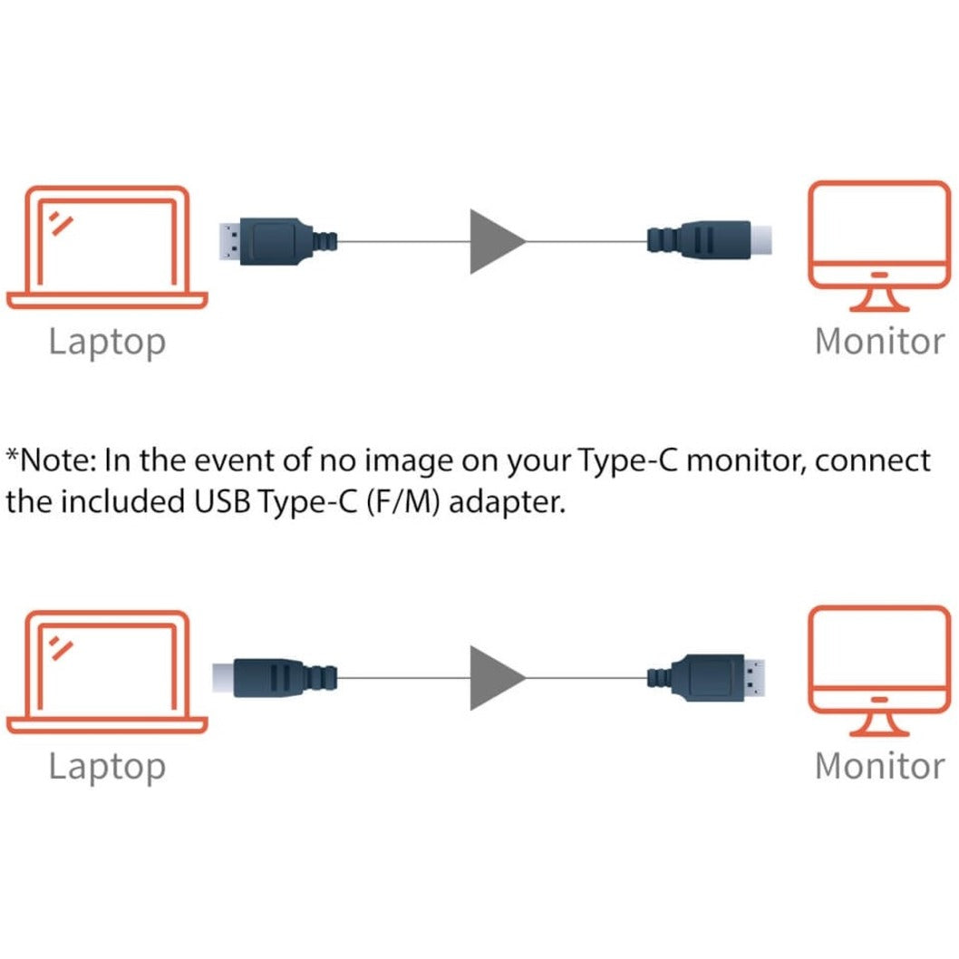 Tripp Lite U444-006-DP-BD USB-C zu DisplayPort Bi-Direktionales Adapterkabel 6 ft. Umkehrbar Plug & Play 4K-Auflösung