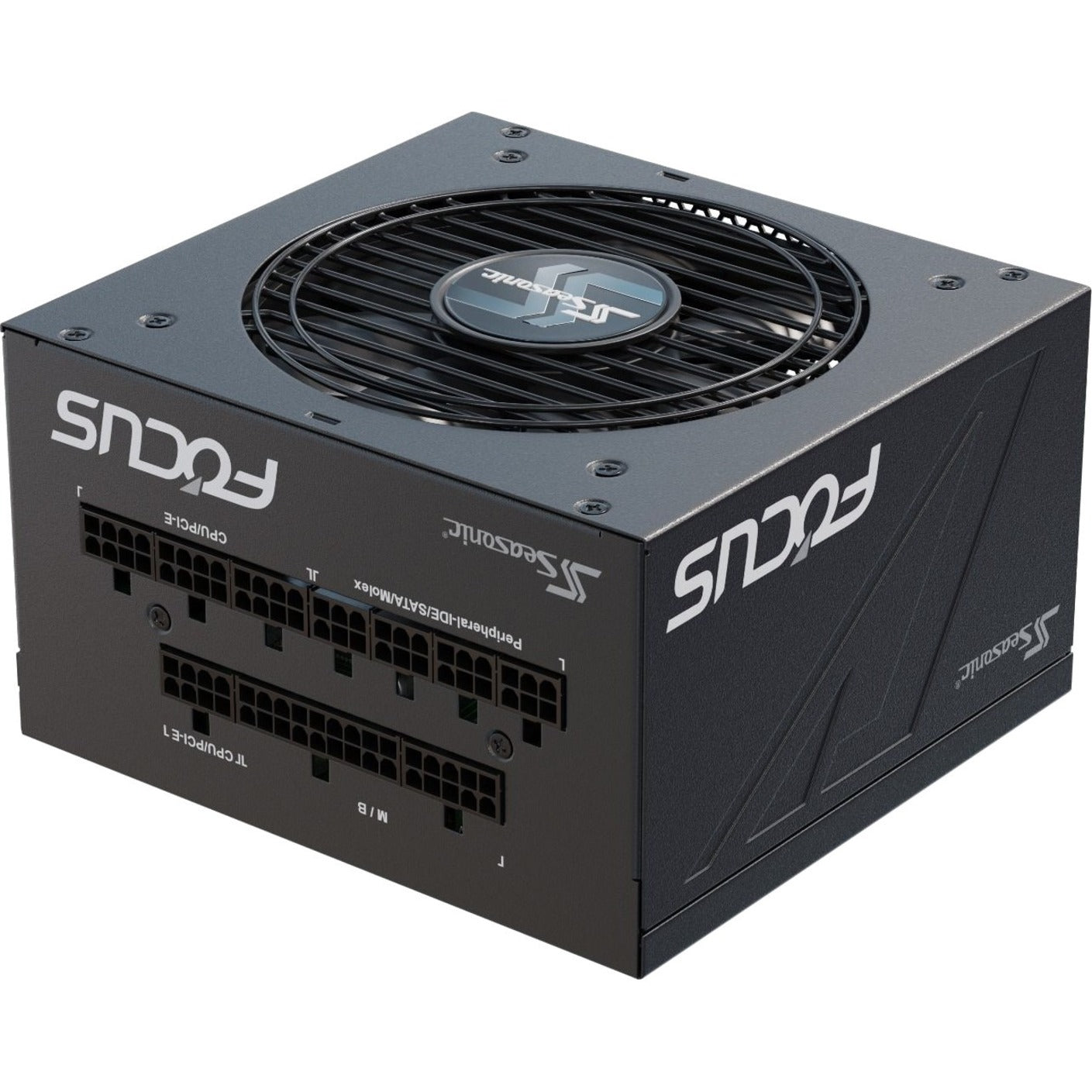 Diagonal view of Seasonic FOCUS GX-650 emphasizing cooling system design-alternate-image8