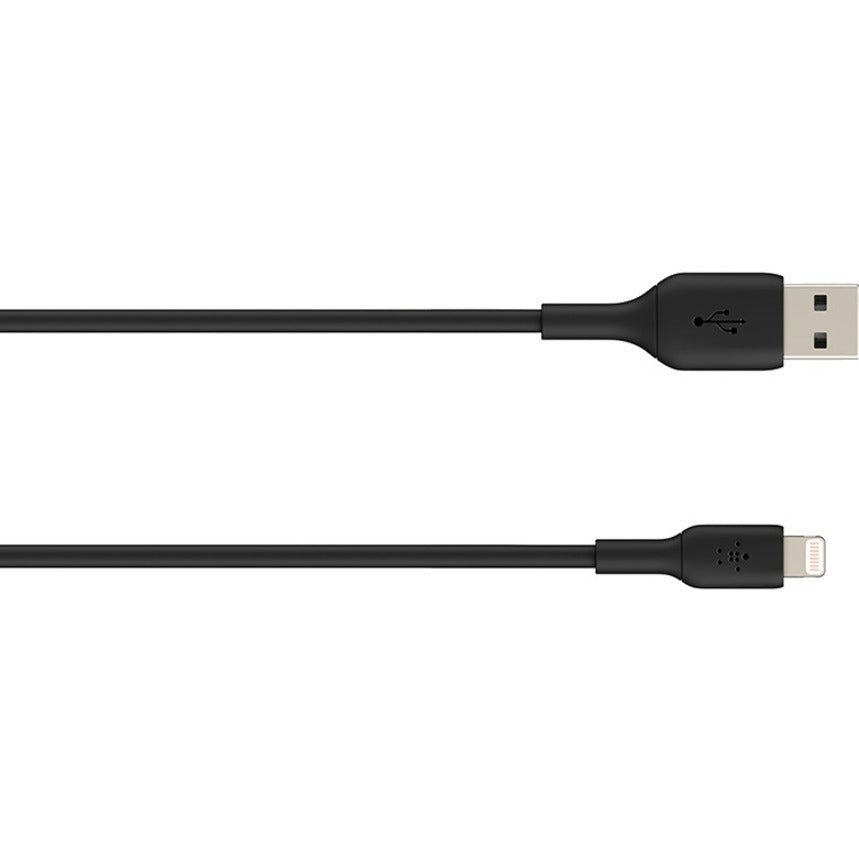 Belkin CAA001BT2MBK Lightning/USB Data Transfer Cable, 6.56 ft, Plug & Play, Black