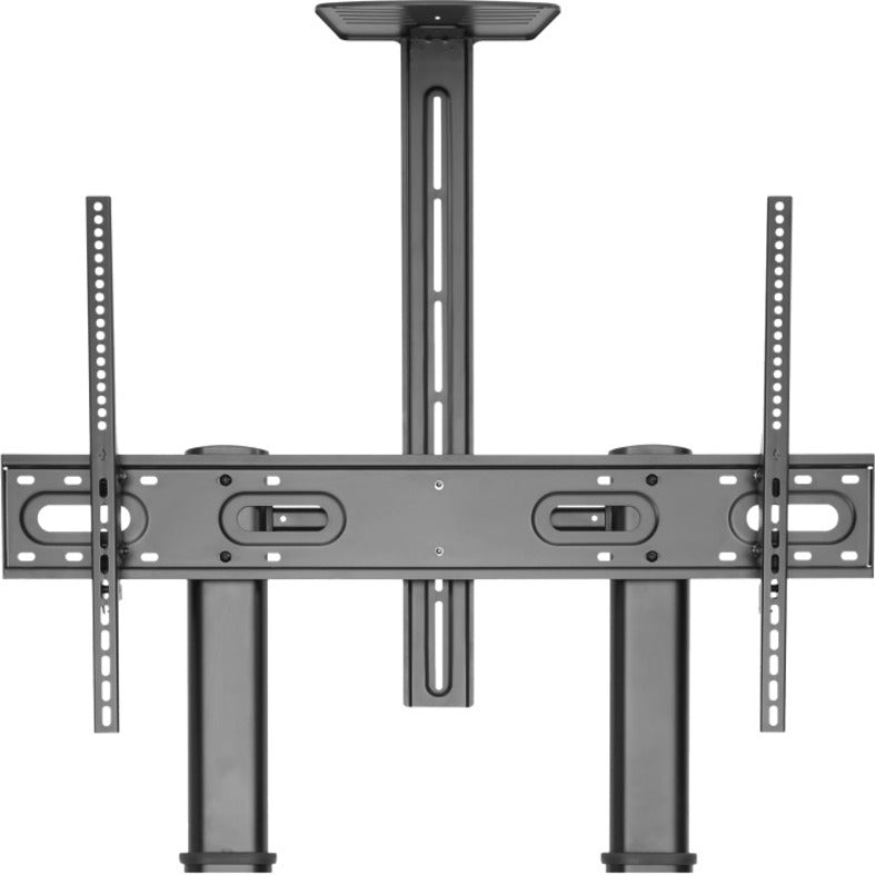 Close-up view of TV cart mounting interface and support structure