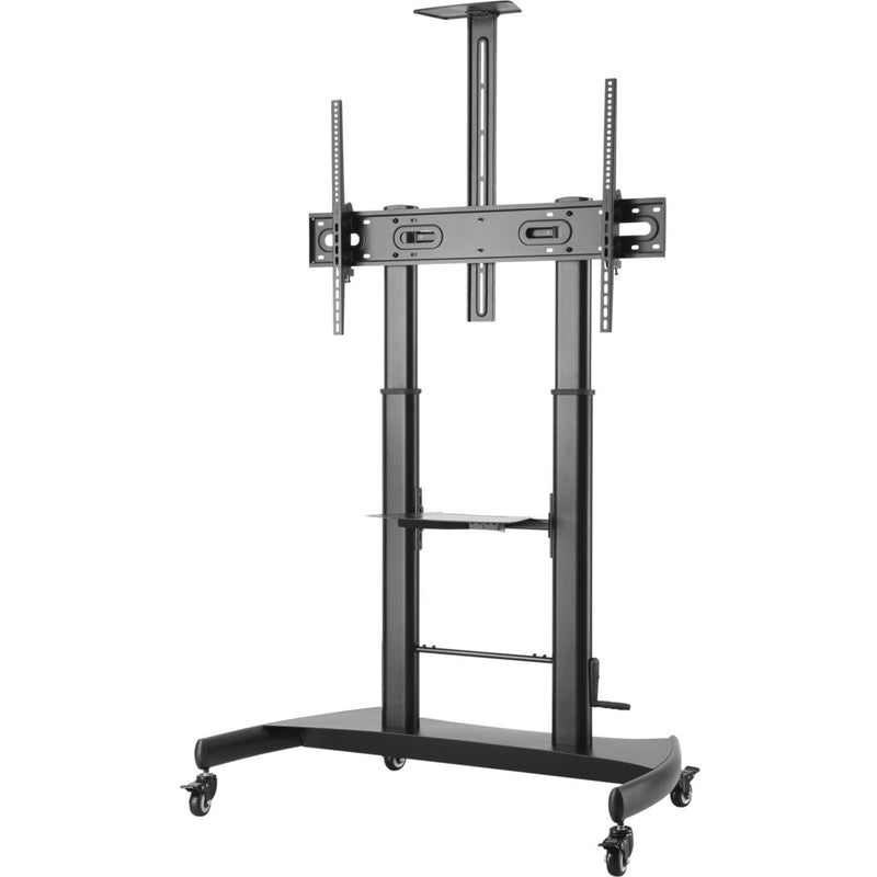 Front view of TV cart mounting bracket system showing VESA compatibility