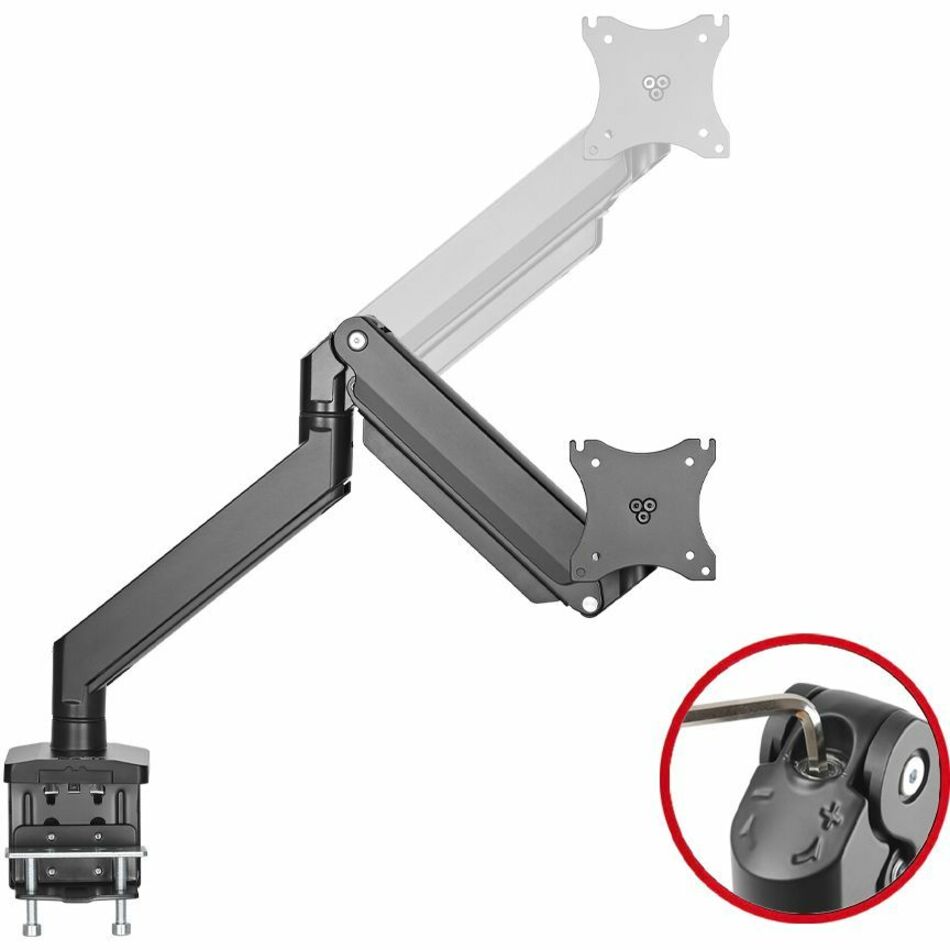 SIIG CE-MT2Z11-S1 Single Monitor Heavy-Duty Premium Gas Spring Desk Mount - 35", VESA Plate, Installation Kit, Installation Guide