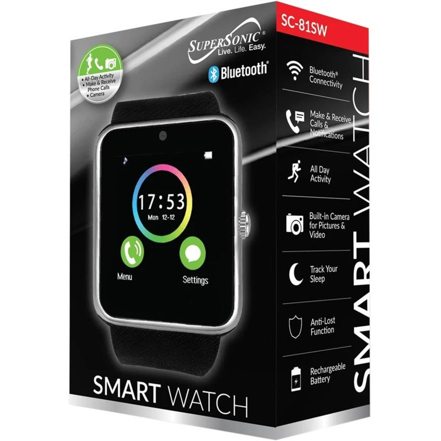 Supersonic bluetooth shop smart watch black