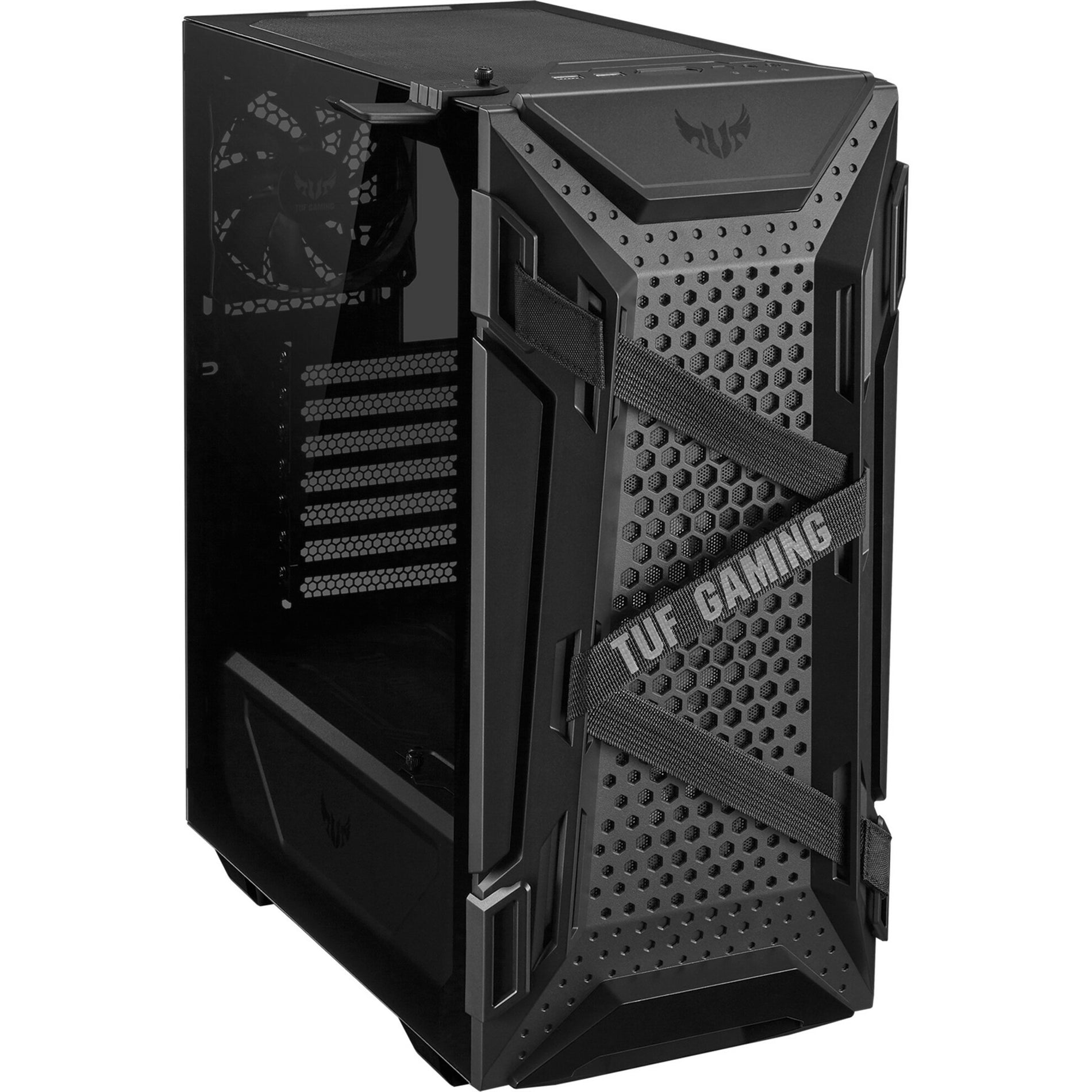 TUF GT301 GT301TUFGAMCASE Casing Komputer Gaming Kaca Tempered Hitam Kipas 472" Didukung ATX