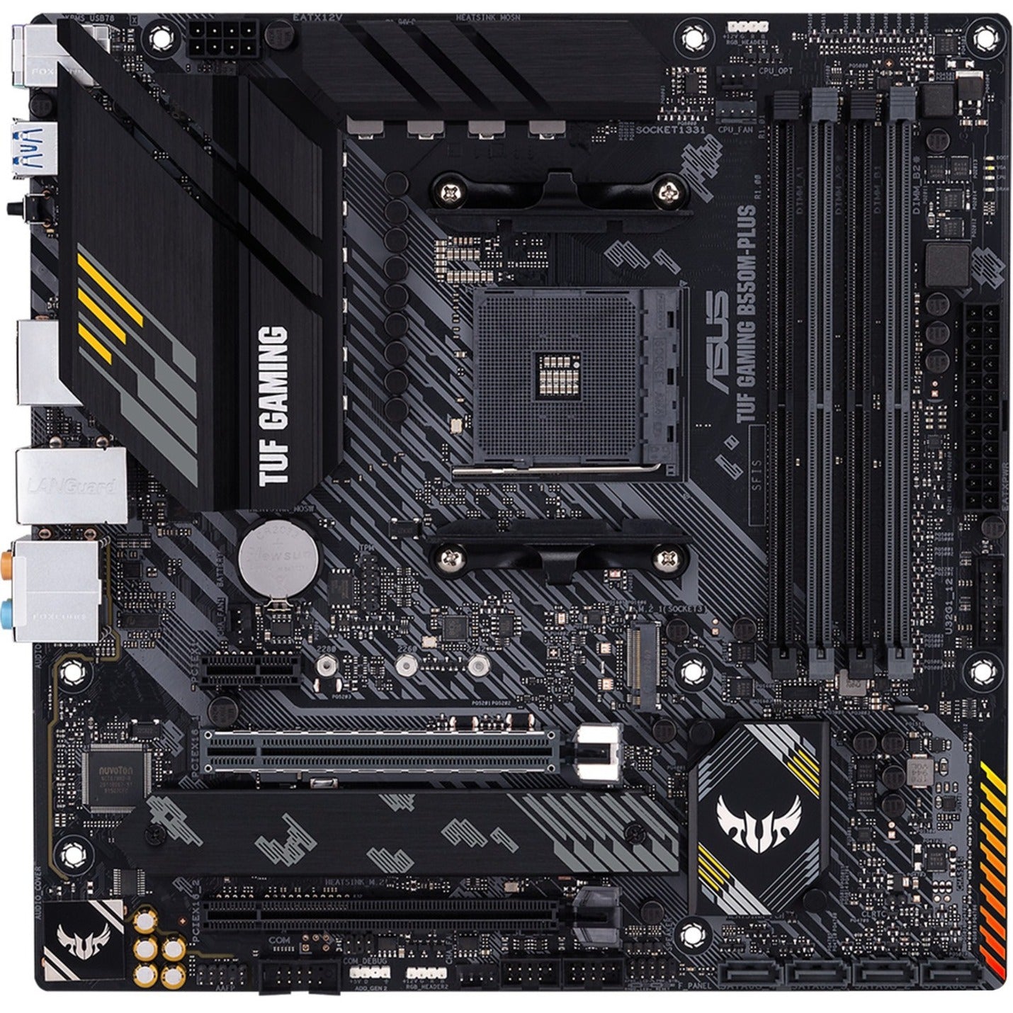 ASUS TUF GAMING B550M-PLUS Desktop Motherboard - AMD B550 Chipset - Socket AM4 - Micro ATX, High Performance Gaming Motherboard with 7.1 Audio Channels, DDR4 Memory Support, and Gigabit Ethernet