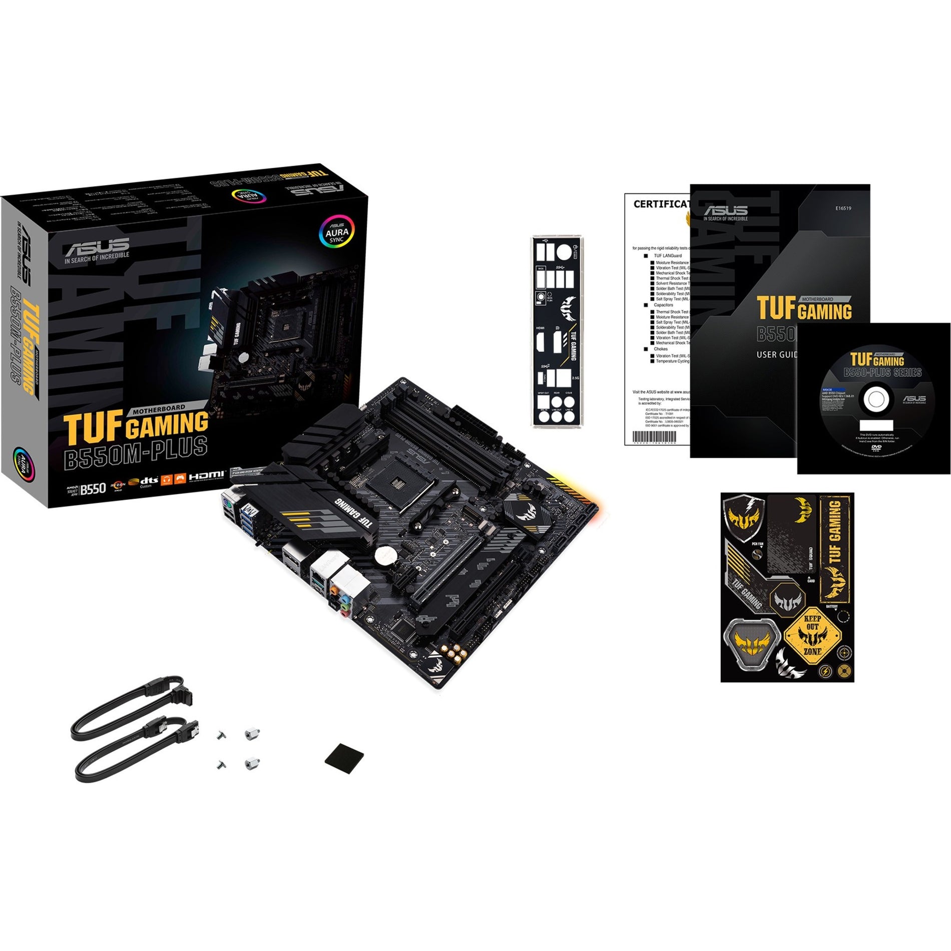 ASUS TUF GAMING B550M-PLUS Desktop Motherboard - AMD B550 Chipset - Socket AM4 - Micro ATX, High Performance Gaming Motherboard with 7.1 Audio Channels, DDR4 Memory Support, and Gigabit Ethernet