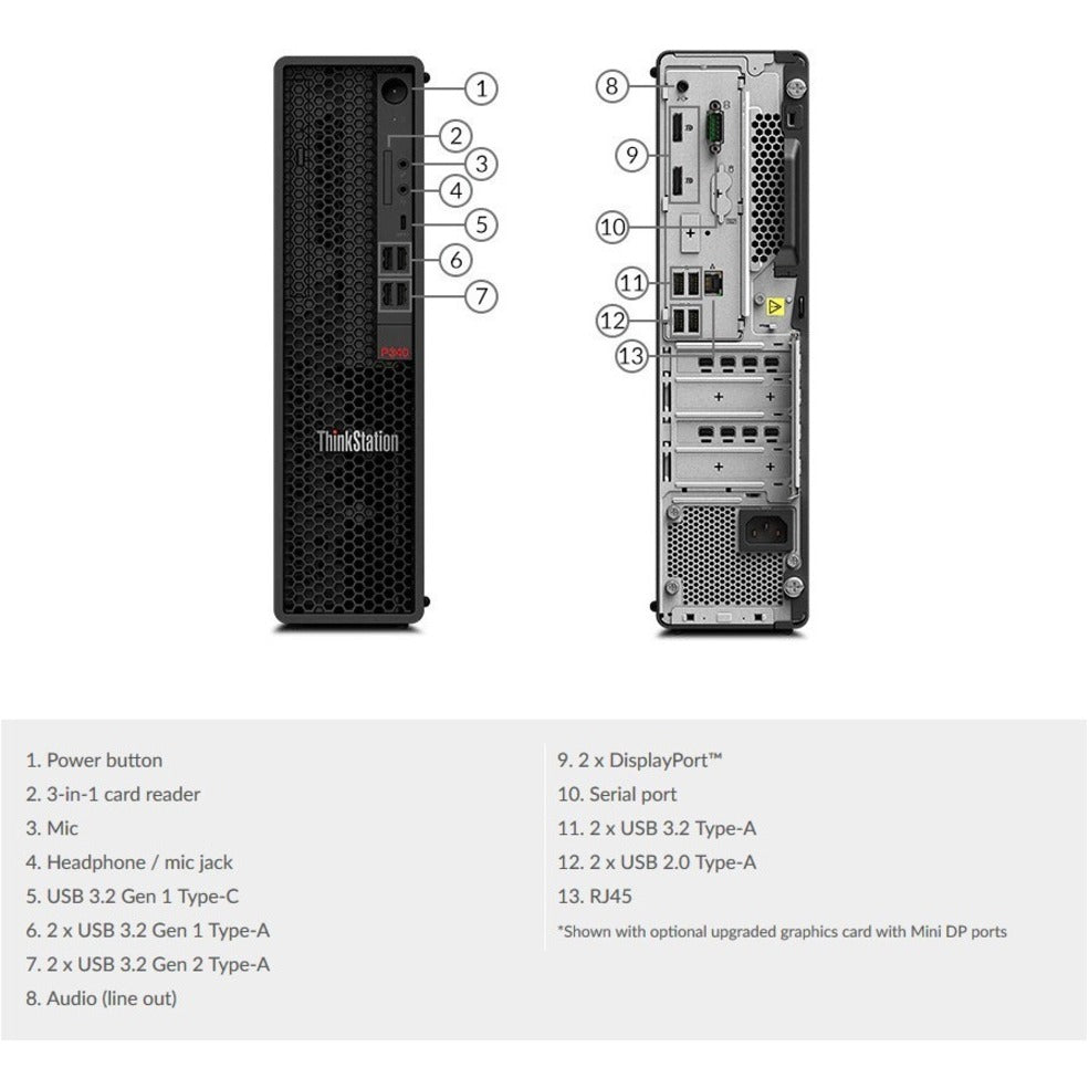 Lenovo 30DK000RUS ThinkStation P340 Workstation, Core i5-10500, 8GB RAM, 256GB SSD, Windows 10 Pro