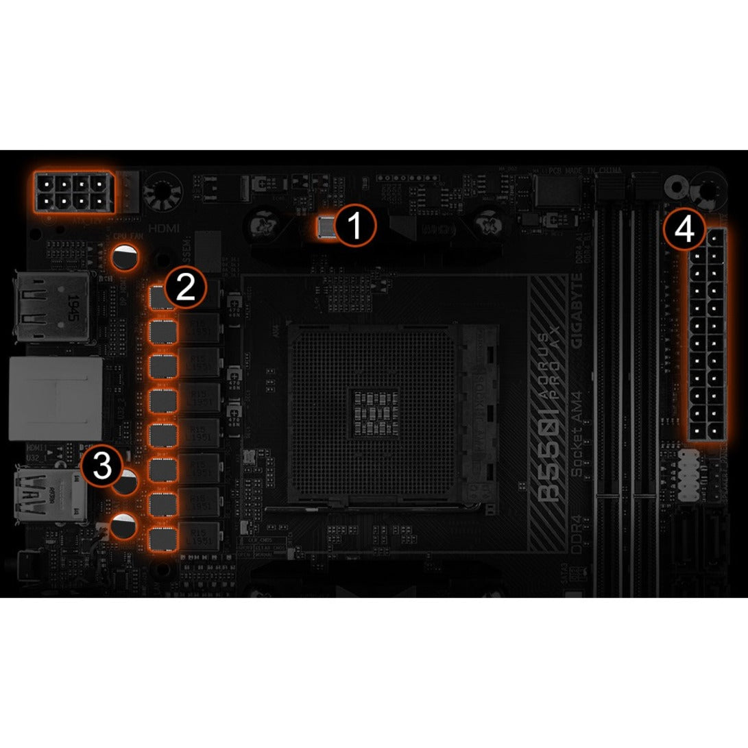 Aorus Ultra Durable B550I AORUS PRO AX Desktop Motherboard - Mini ITX, AMD B550 Chipset, Socket AM4