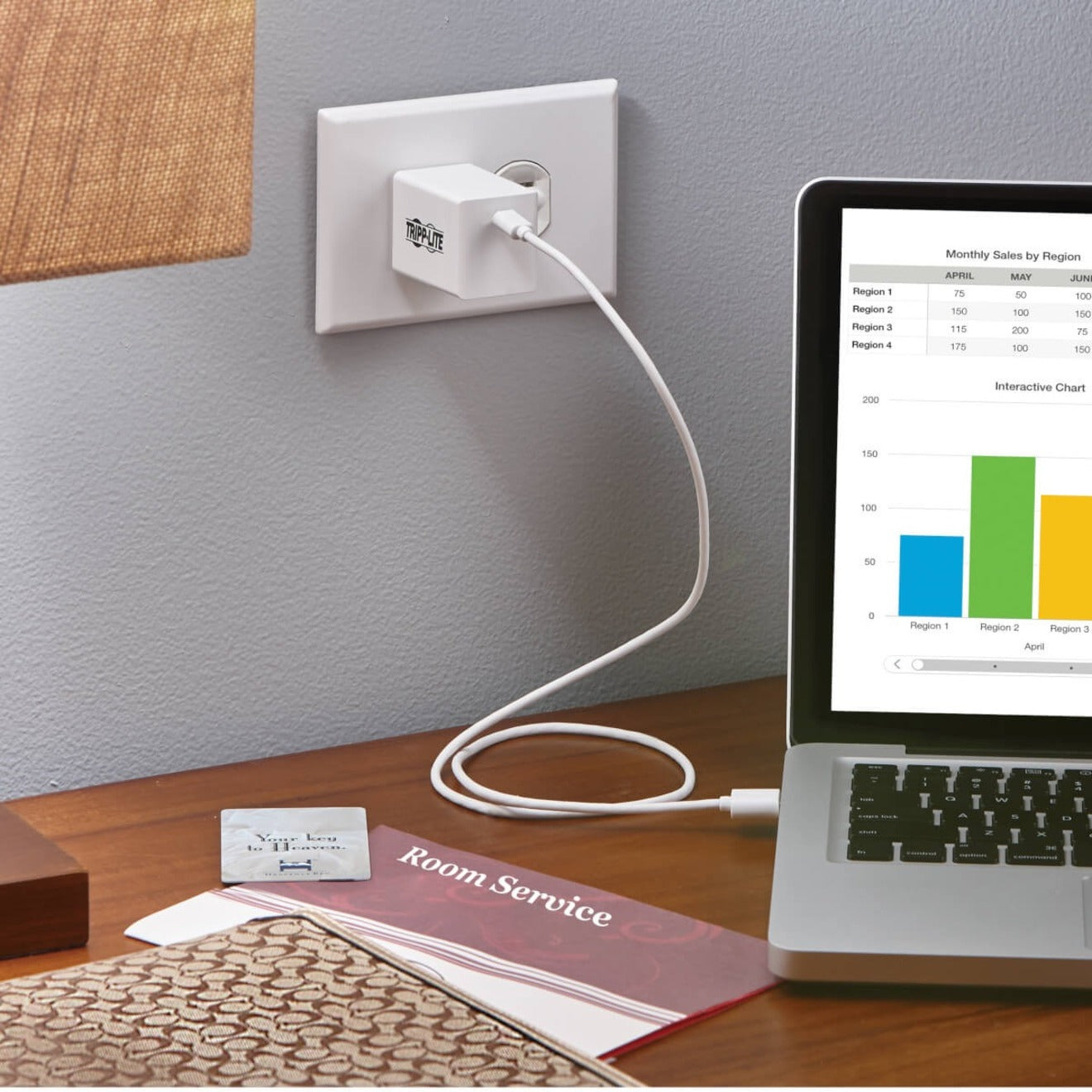 Cargador de pared USB-C compacto Tripp Lite U280-W01-60C1-G 60W - Tecnología GaN entrega de energía USB-C 3.0