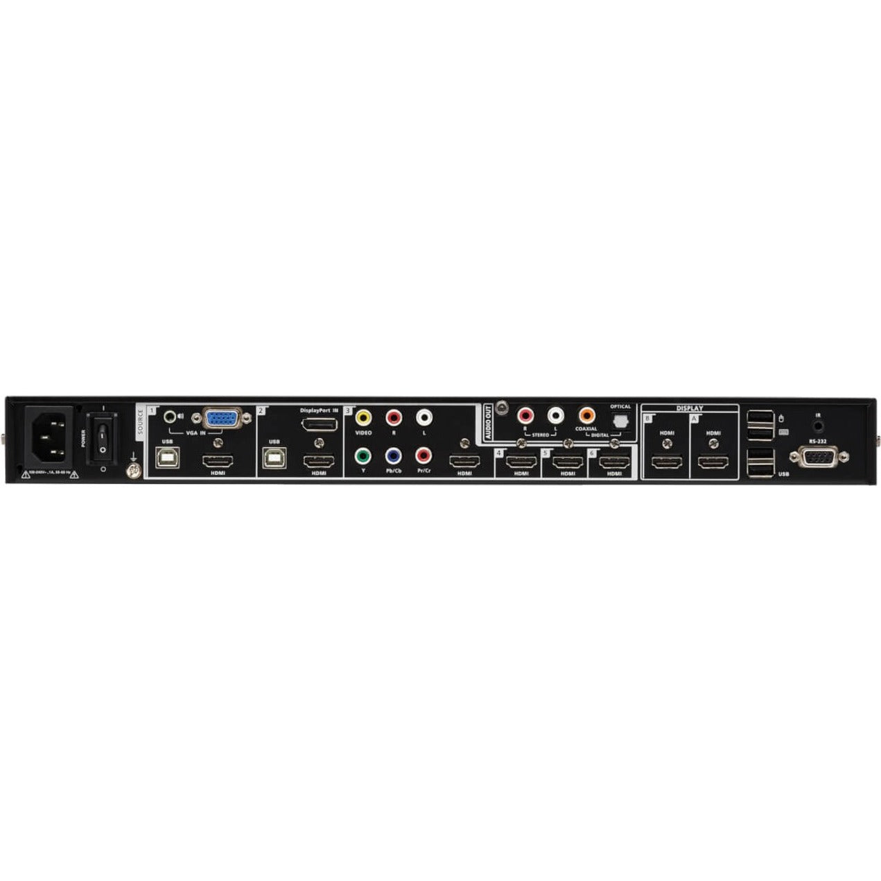 Tripp Lite B300-9X2-4K Multi-Format Matrix Switch/Splitter, 4K, 2 Year Warranty, TAA Compliant, VGA/HDMI/DisplayPort, 6 USB Ports