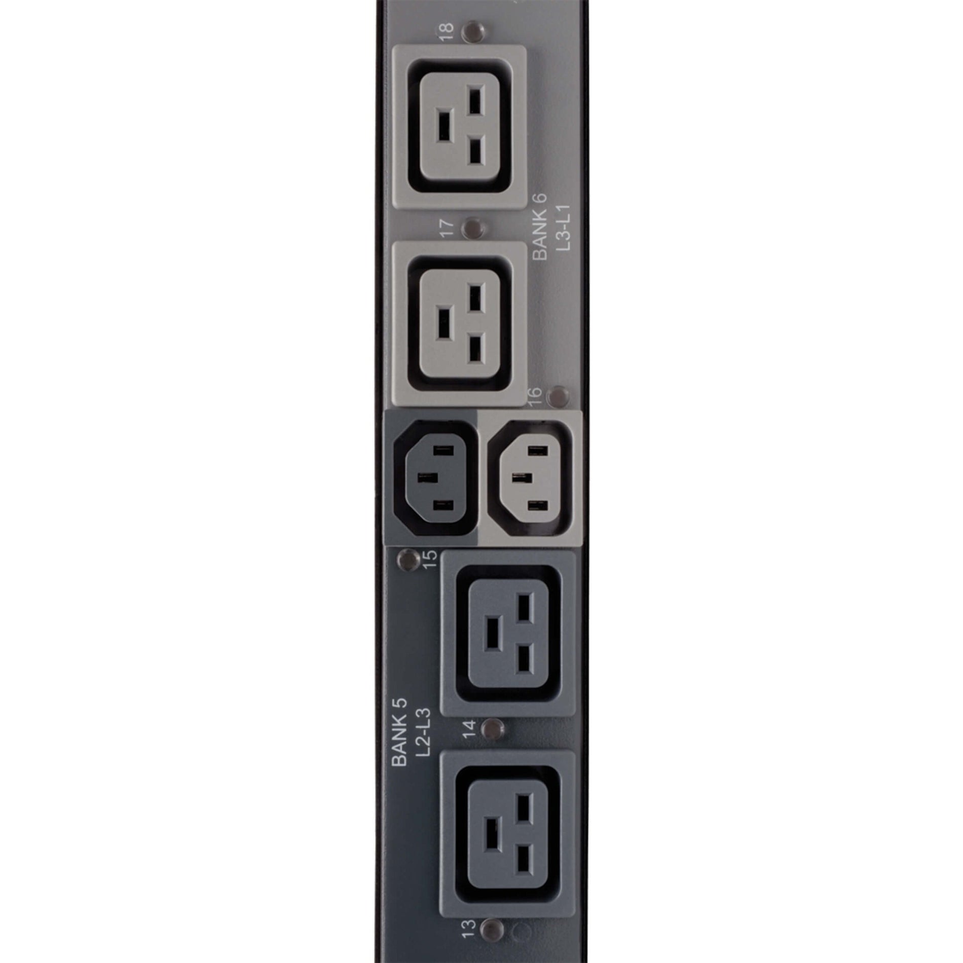 Detailed view of PDU outlet configuration showing C13 and C19 outlets-alternate-image4