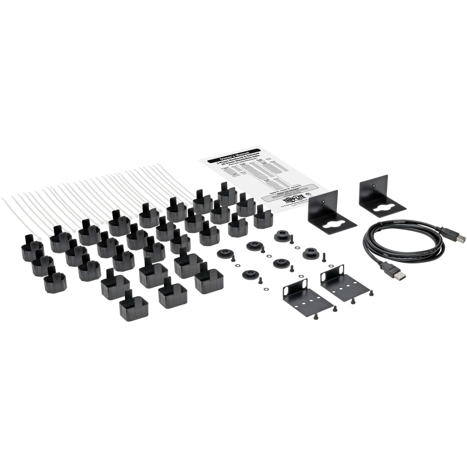 Layout of PDU installation kit components including mounting hardware and accessories-alternate-image7