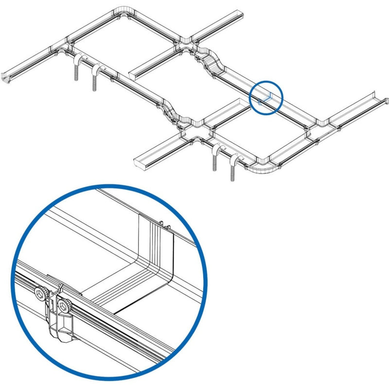 Technical diagram showing fiber routing system integration with coupler installation