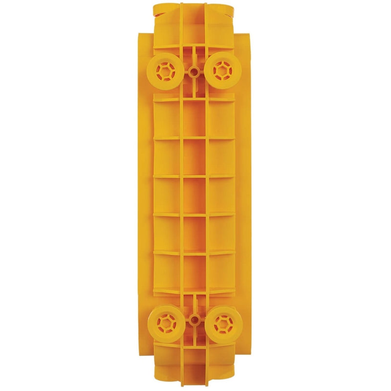 Detailed view of yellow fiber routing coupler support system