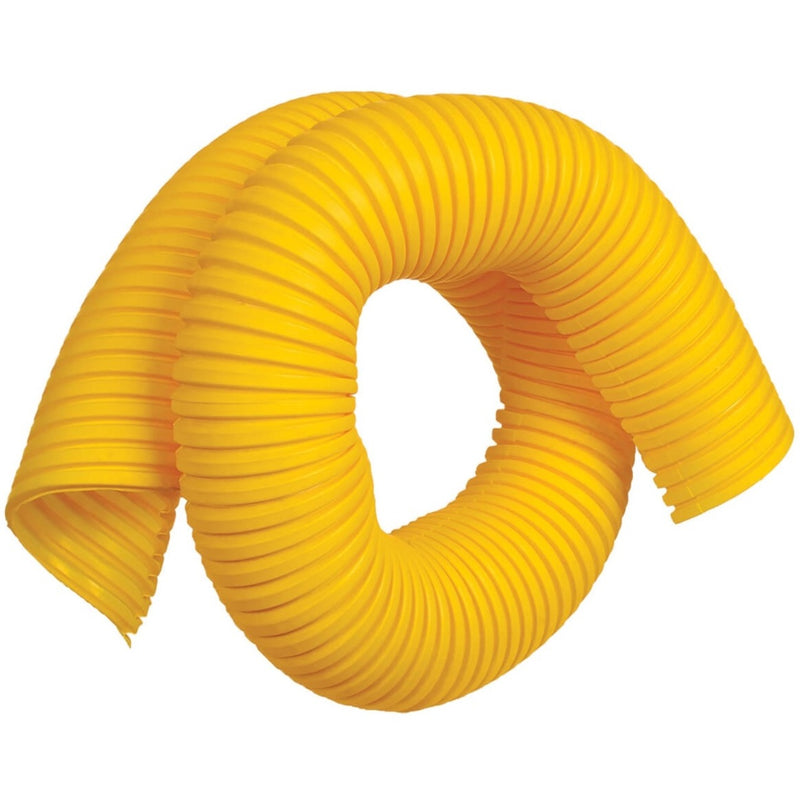 Curved yellow waterfall adapter showing flexible routing capabilities