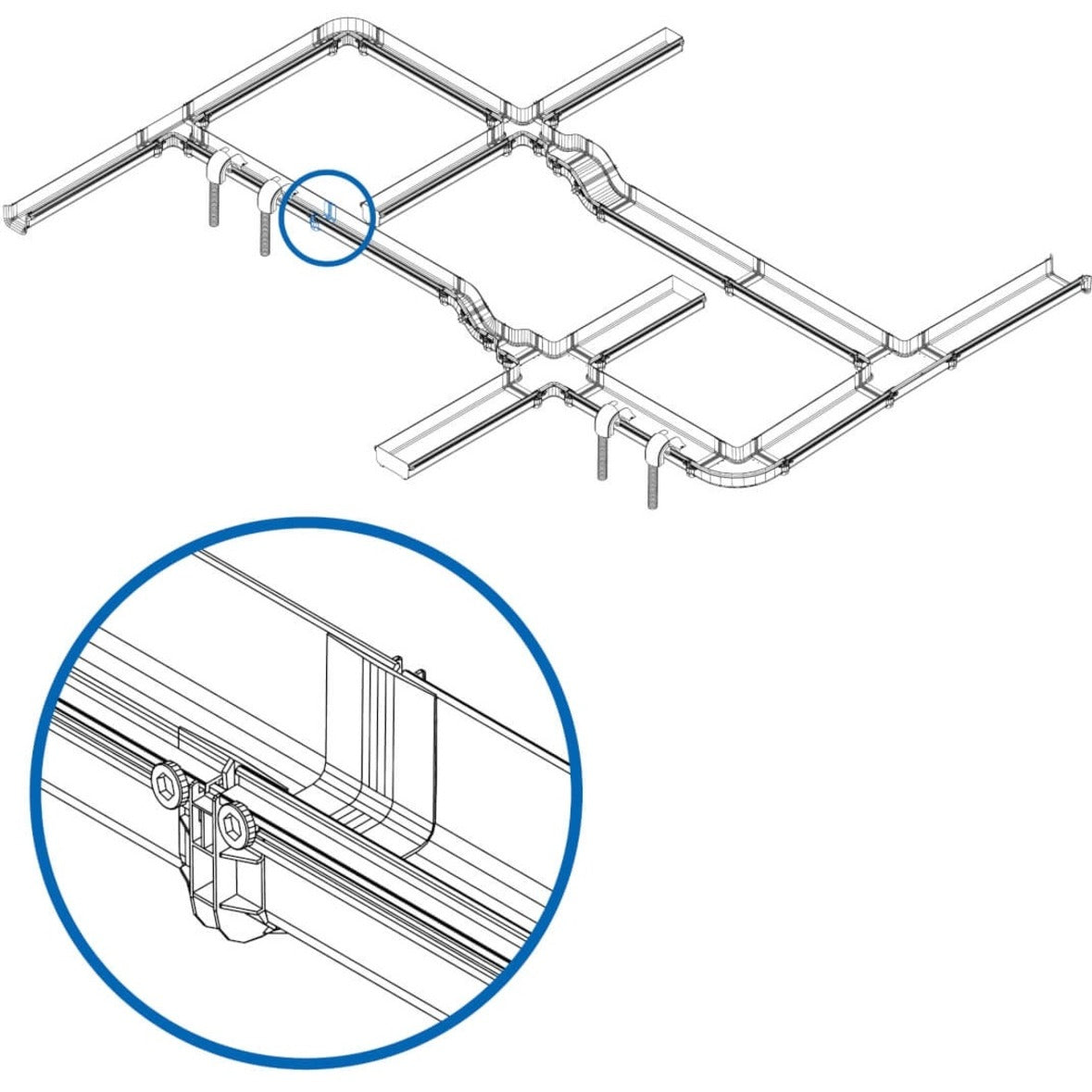 Tripp Lite SRFC5CPL5 Toolless Coupler für das Faserleitungssystem 120 mm (5 Zoll) Kabelmanagement