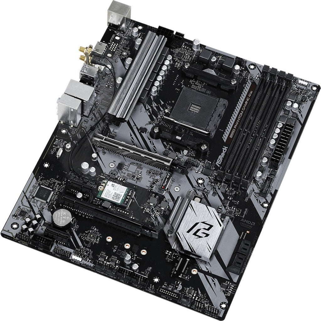 ASRock B550 PHANTOM GAMING 4 AC B550 Phantom Gaming 4/ac Desktop Motherboard, ATX Form Factor, AMD Chipset, Ryzen Processor Supported, 128GB Maximum Memory Supported, RAID Supported, HDMI, USB 3.2 Ports, Gigabit Ethernet