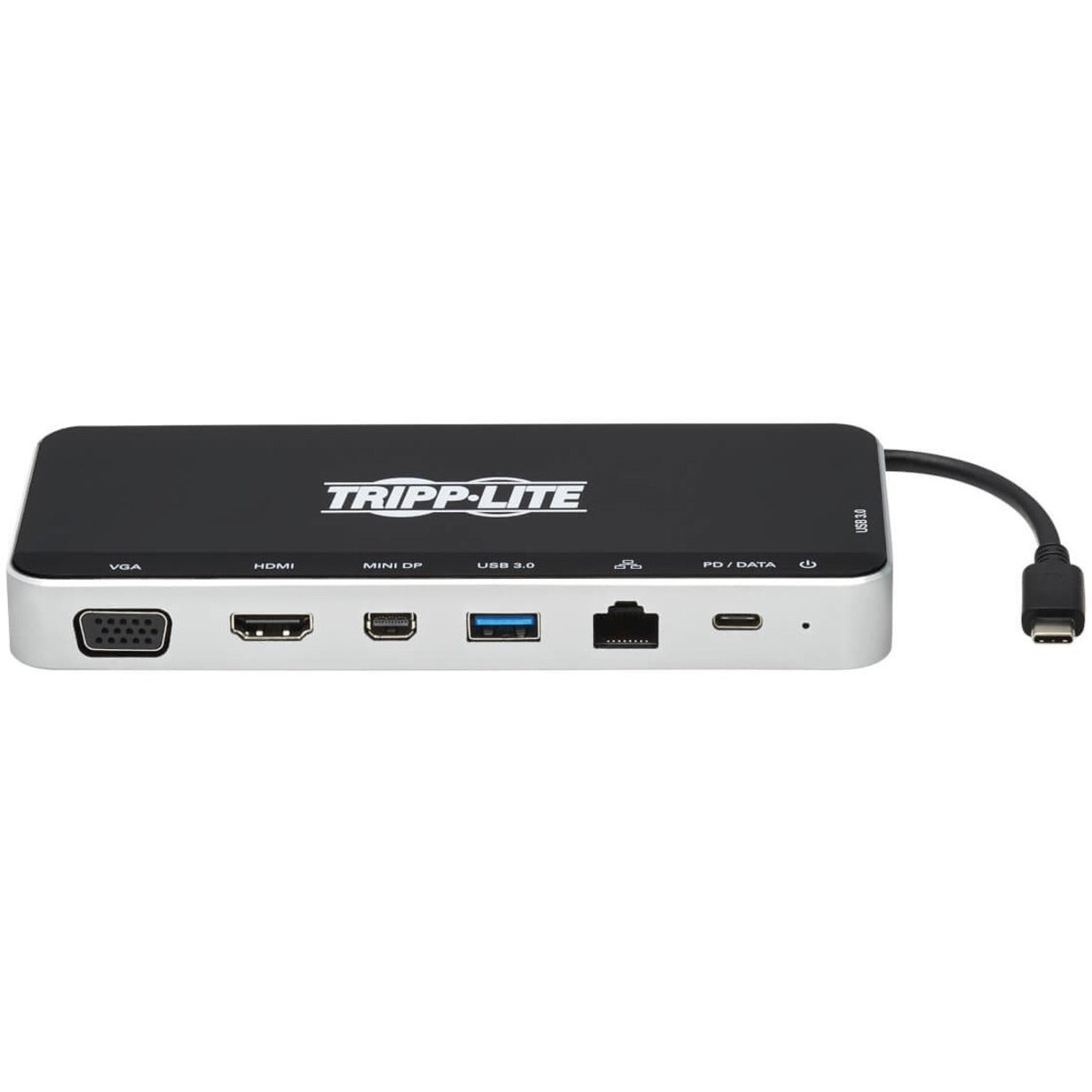 Tripp Lite U442-DOCK16-B Triple-Display USB-C Docking Station, 3 Year Warranty, VGA, HDMI, USB Type-C, DisplayPort, Thunderbolt, RJ-45, Mini DisplayPort, 60W Power Supply