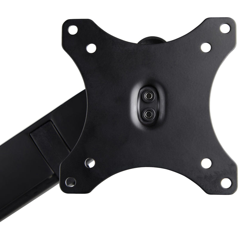 Detailed view of VESA mount plate showing mounting holes and quick-release mechanism