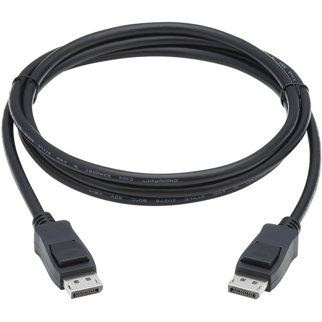 Full length view of 6-foot DisplayPort 1.4 cable showing both connectors and cable flexibility-alternate-image2