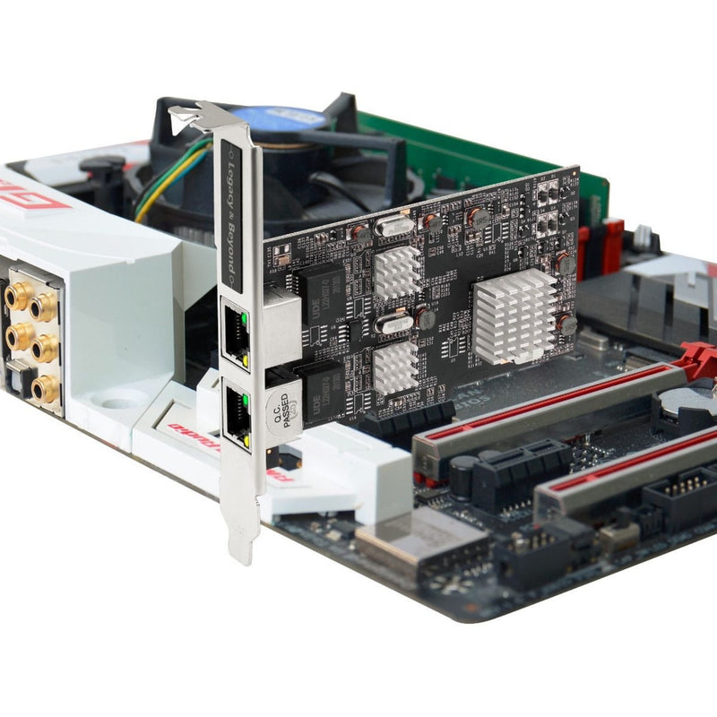 SIIG network card installed in motherboard showing system integration