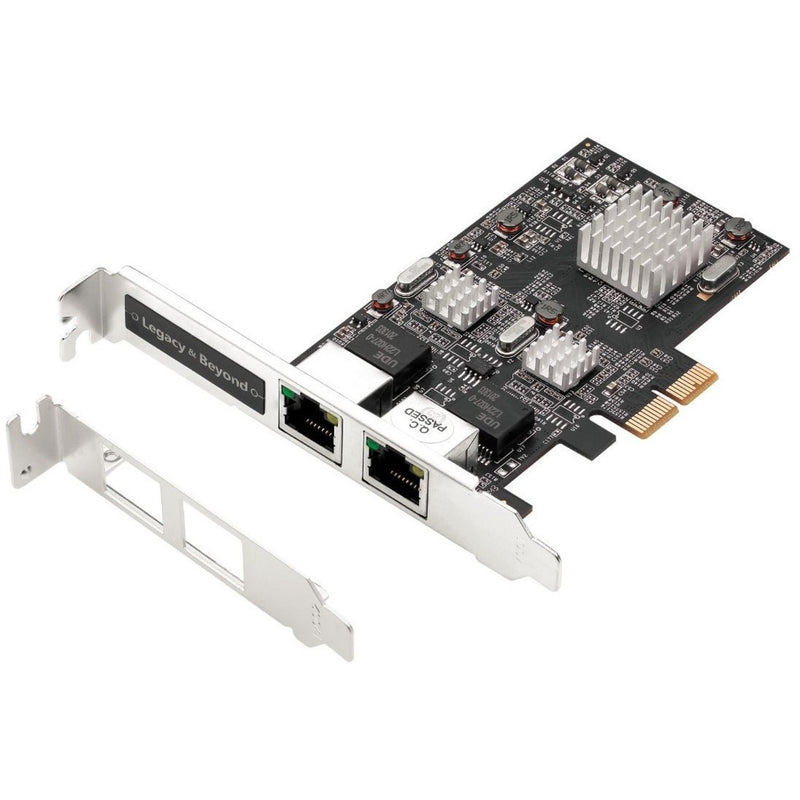 SIIG network card with low profile bracket showing dual port configuration