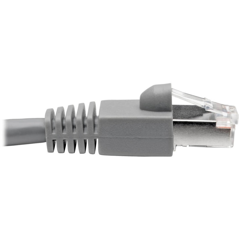 Side profile of RJ45 connector showing strain relief boot and cable protection features