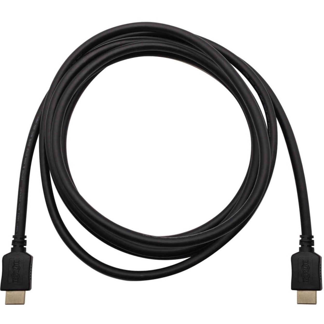 Full-length view of 10ft black HDMI cable showing flexibility and build quality-alternate-image3