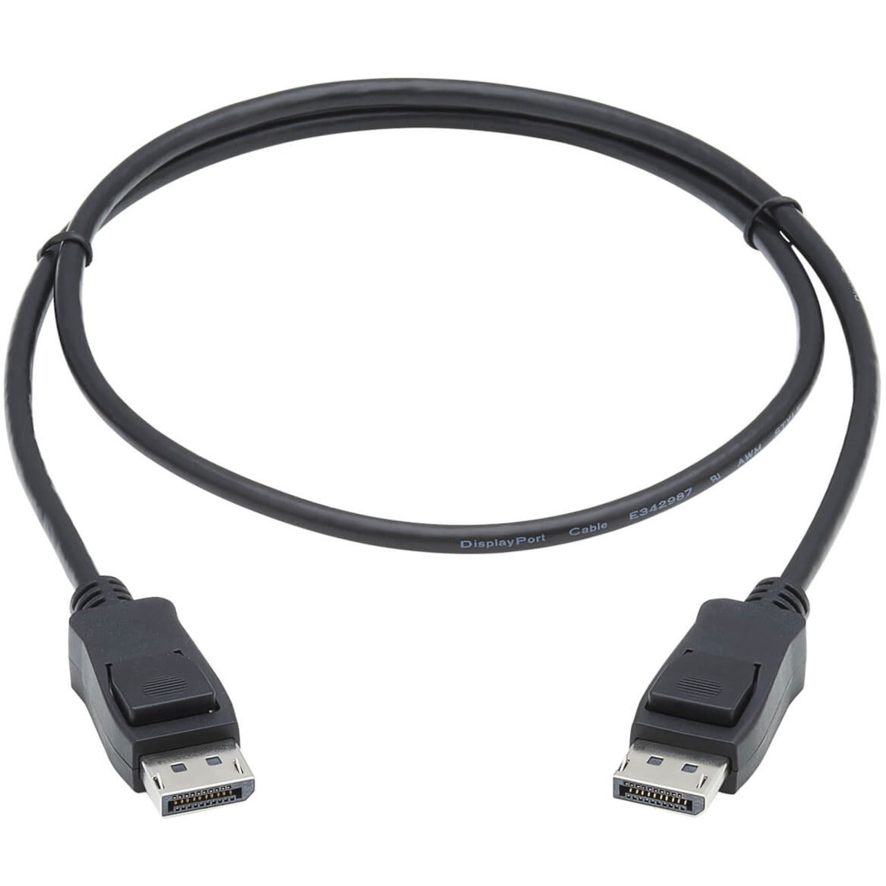 Full length view of 3-foot DisplayPort cable showing flexible design and both connectors-alternate-image2