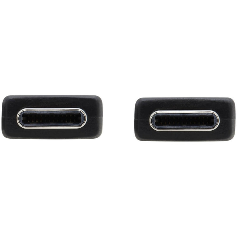 Detailed view of USB-C connector ports showing reversible design