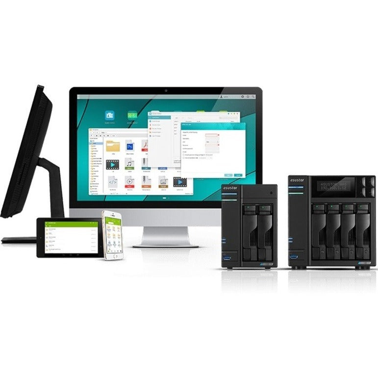 ASUSTOR AS6604T Lockerstor 4 SAN/NAS Storage System, Quad-core, 4GB DDR4, 2.5 Gigabit Ethernet