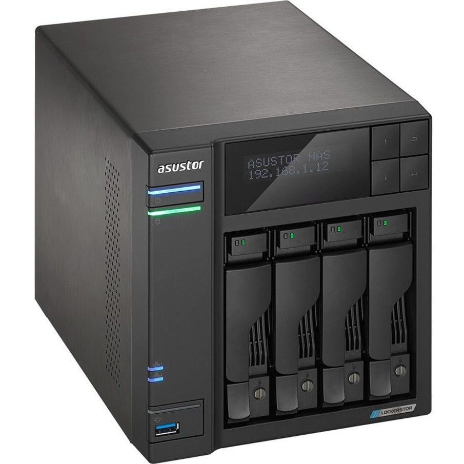 ASUSTOR AS6604T Lockerstor 4 SAN/NAS Storage System, Quad-core, 4GB DDR4, 2.5 Gigabit Ethernet