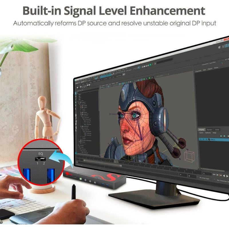 Demonstration of signal enhancement feature with 3D modeling software display