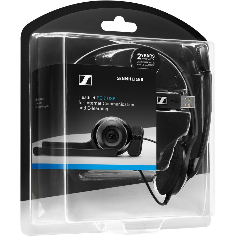 EPOS | SENNHEISER 504196 PC 7 USB Headset, Lightweight On-ear Mono Headset with Noise Cancelling Microphone