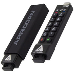 에이프린 ASK3-NXC-128GB Aegis Secure Key 3NXC USB 3.2 (Gen 1) 타입 C 플래시 드라이브 128GB 탐지 방지 방수 자체 파기 PIN 잠금 해제 비밀번호 보호 무차별힘 파괴 관리자 및 사용자 모드 하드웨어 암호화