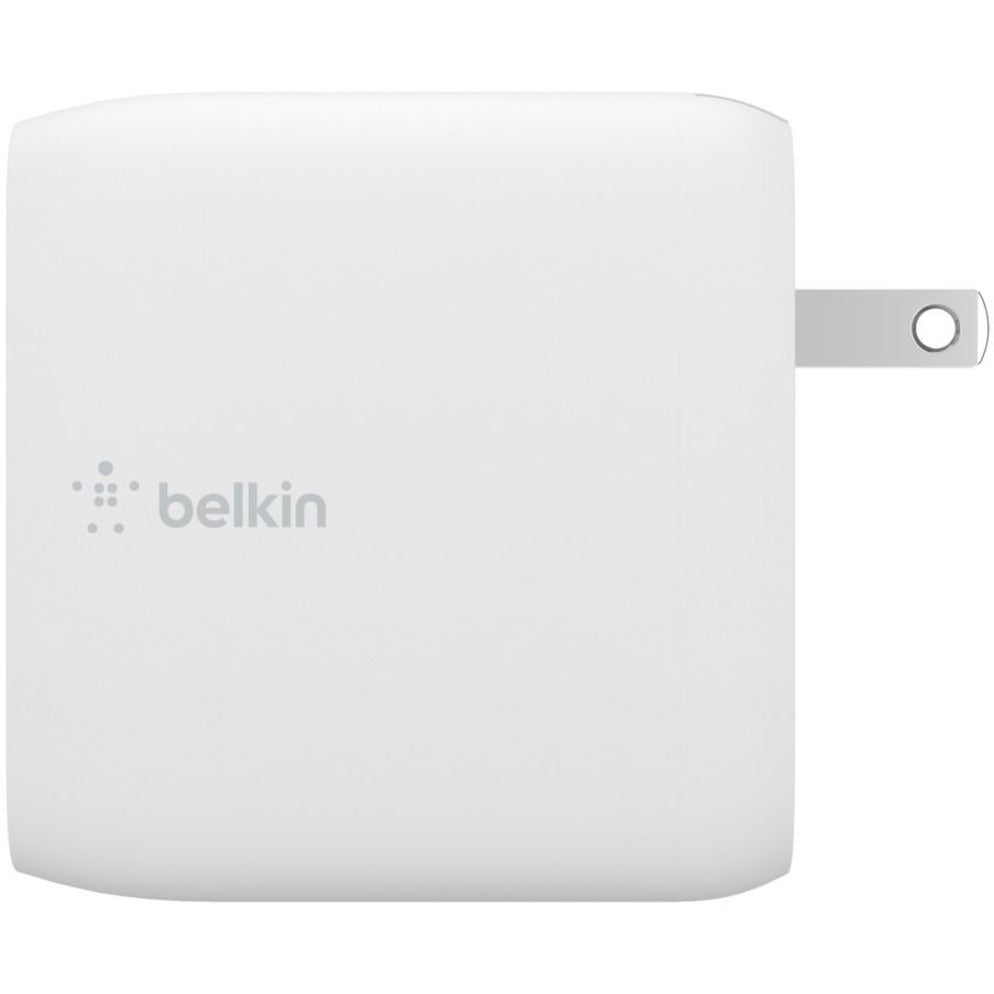 Belkin BoostCharge Dubbele USB-C GaN Muur Lader 68W en USB-C Kabel Laptop Chromebook Opladen - Voedingsadapter (WCH003DQ2MWH-B6) Stopgezet Stopgezet