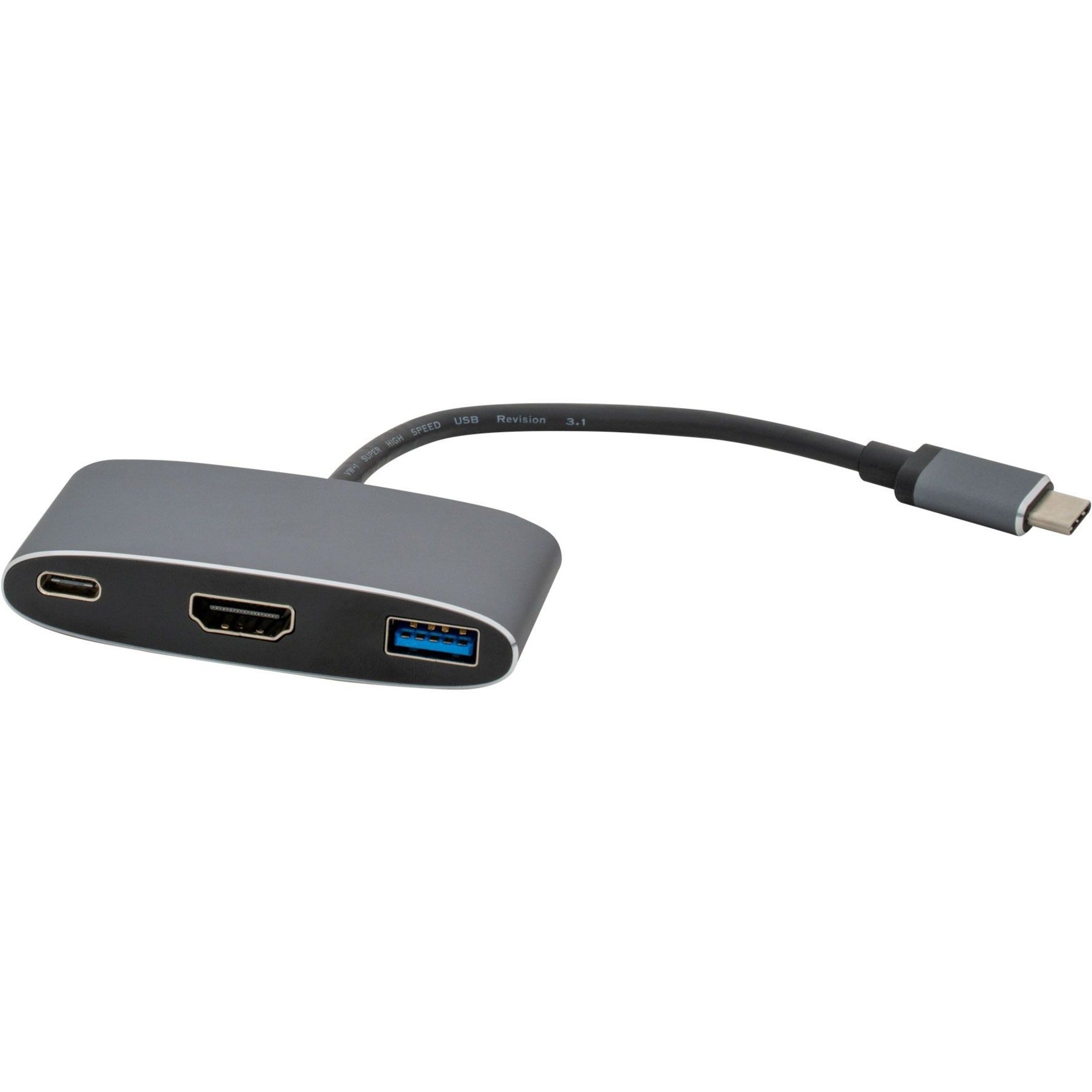 Adaptador VisionTek 901356 de USB-C a HDMI USB y USB-C con entrega de alimentación Plug and Play resolución de 3840 x 2160 soportada