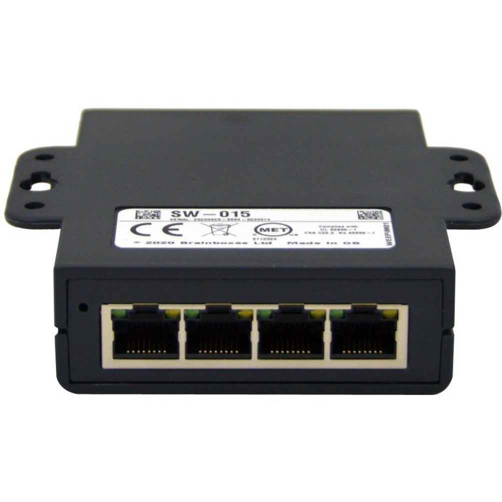 Brainboxes SW-015 Kompakter 5-Port-Gigabit-Ethernet-Switch DIN-Schienenmontierbar Temperaturbereich +14F bis +140F 