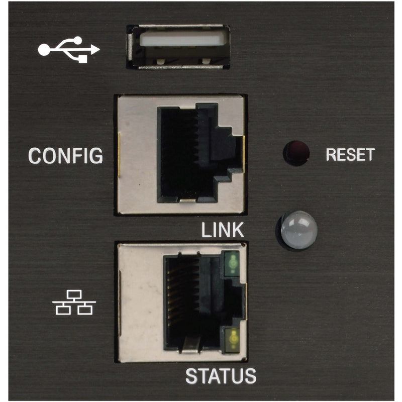 Detailed view of network management card interface with multiple ports