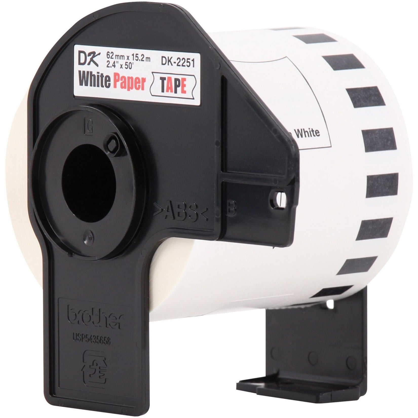 Close-up view of Brother DK-2251 label roll cartridge showing ABS housing and paper roll-alternate-image2