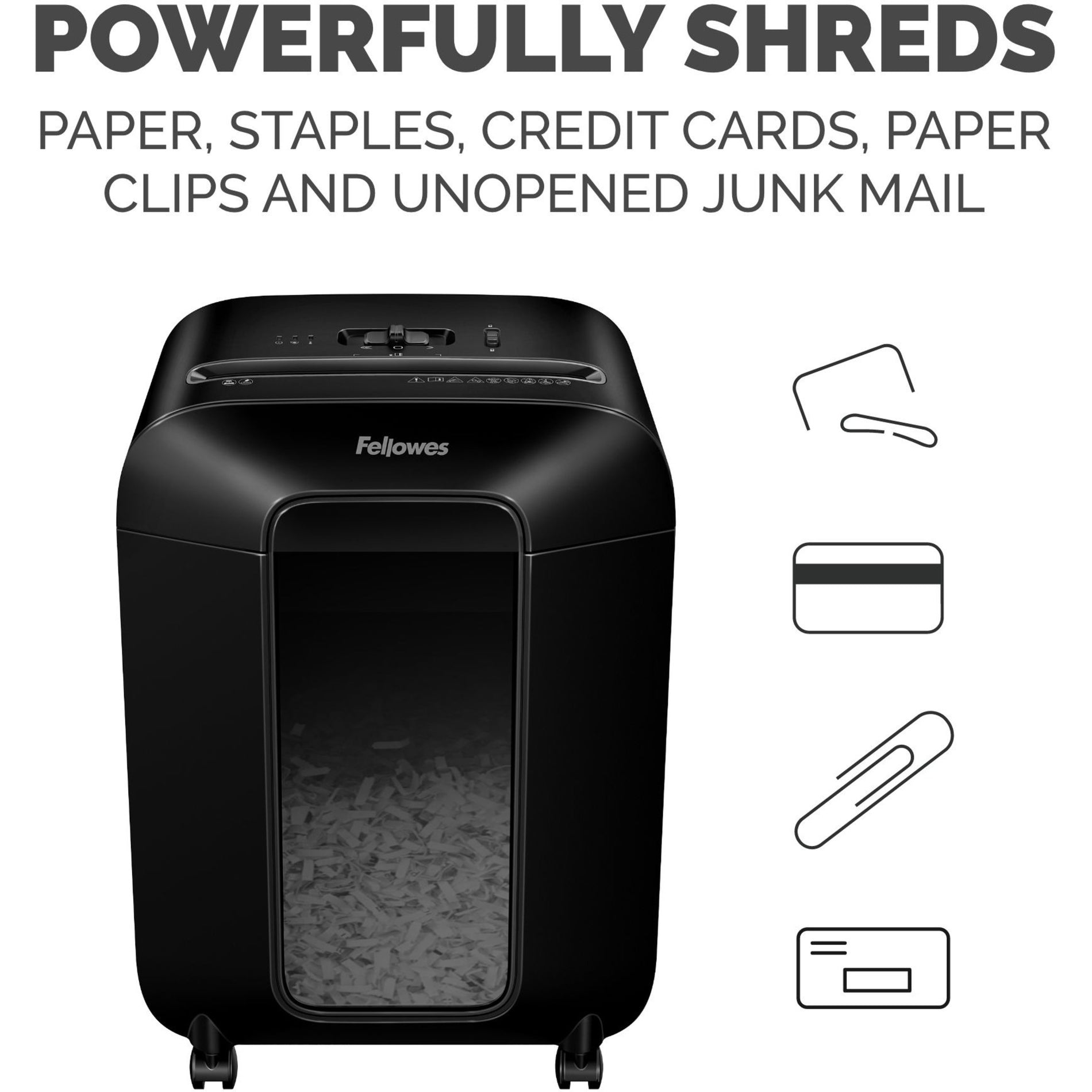 Fellowes 4400401 LX85 Kreuzschnitt-Shredder SafeSense leiser Betrieb Sicherheitsstufe P-4 12 Blatt Schneidleistung