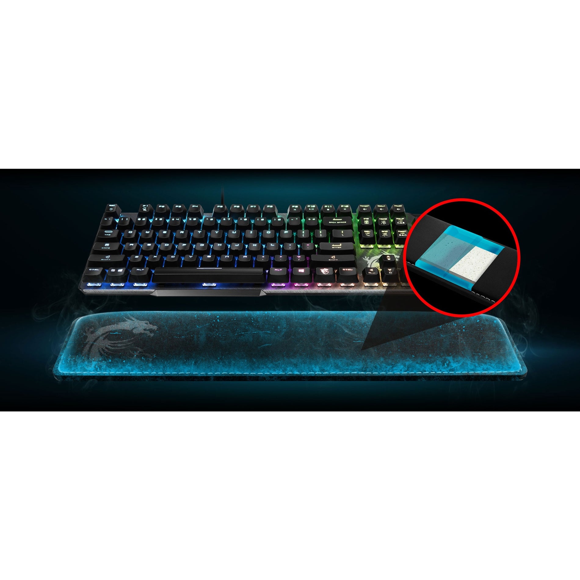 MSI VIGOR WR01 Gaming Wrist Rest with Cooling Gel-Infused Pad