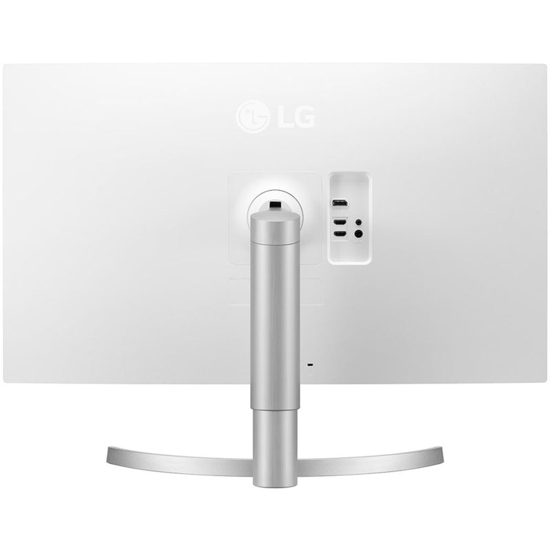 Rear view of LG 32BN67U-B monitor showing connectivity ports and cable management