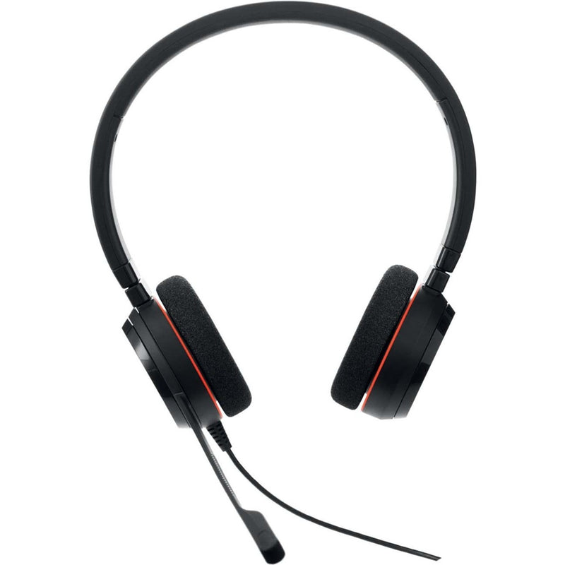 Front view of Jabra EVOLVE 20 headset showing cushioned ear cups and adjustable headband