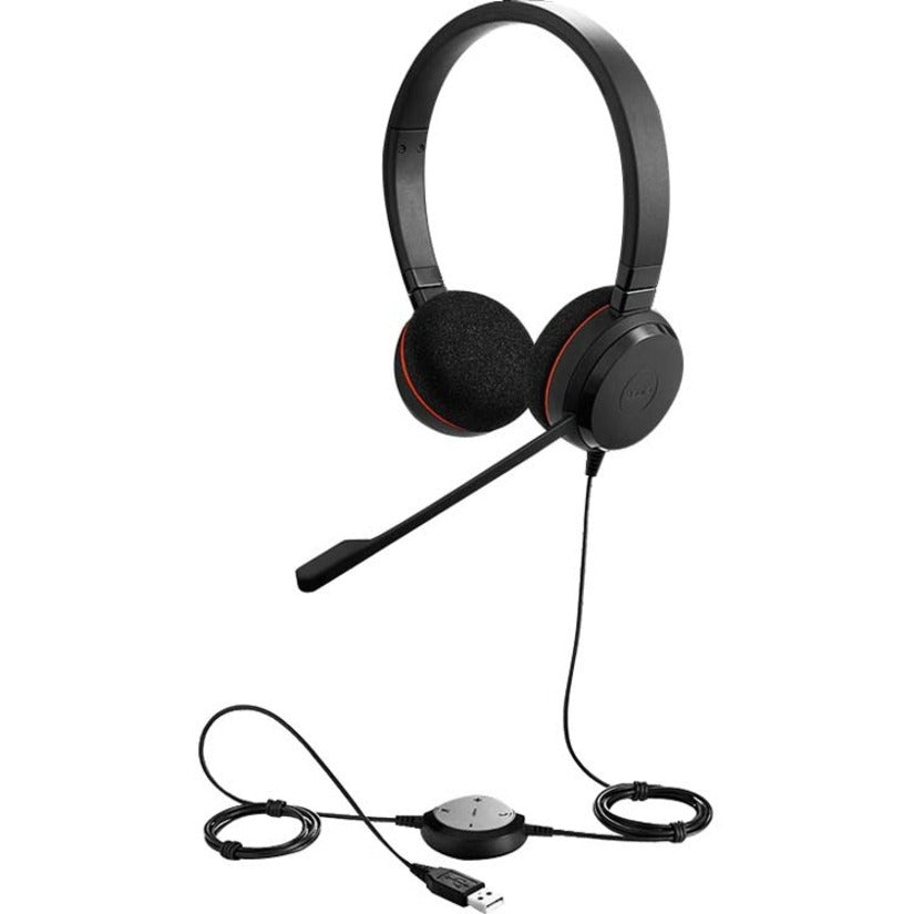 Jabra 4999-829-289 EVOLVE 20 Headset Mikrofon Boom Pembatal Suara USB Tipe C Suara Stereo