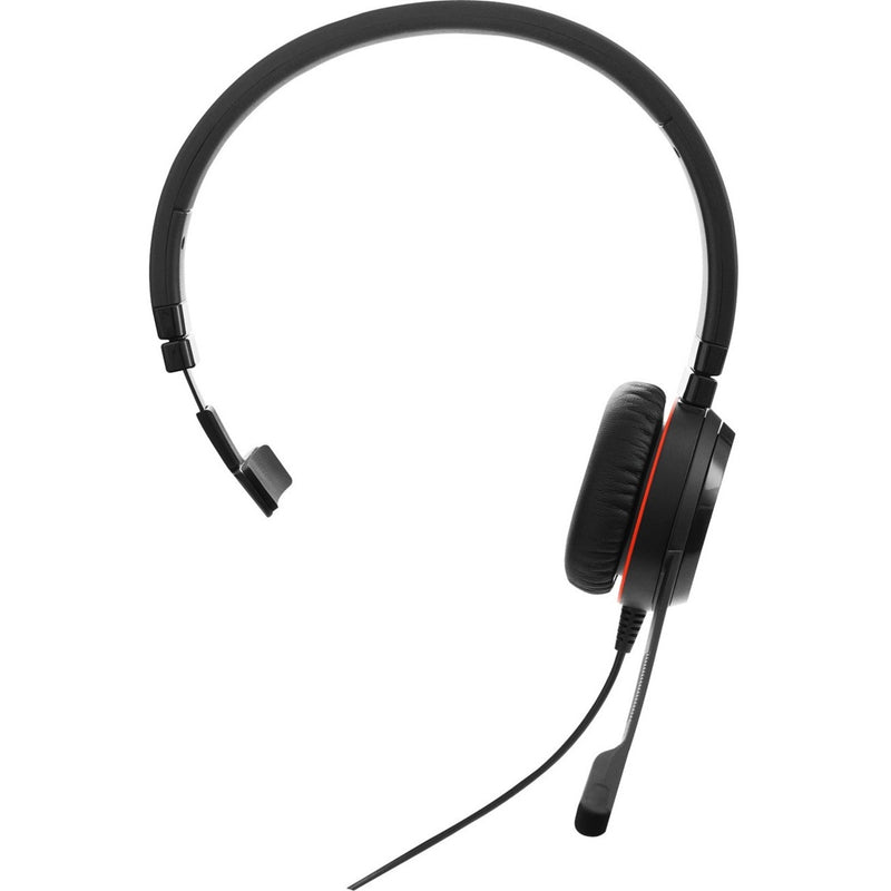 Profile view of Jabra EVOLVE 30 II headset highlighting adjustable headband and ear cushion