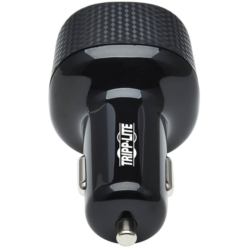 Back view of car charger showing compact design and vehicle power connector